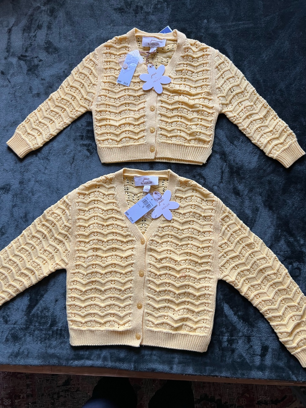 JANE&MERCER Yellow Knit Button-Front Cardigan Sweater